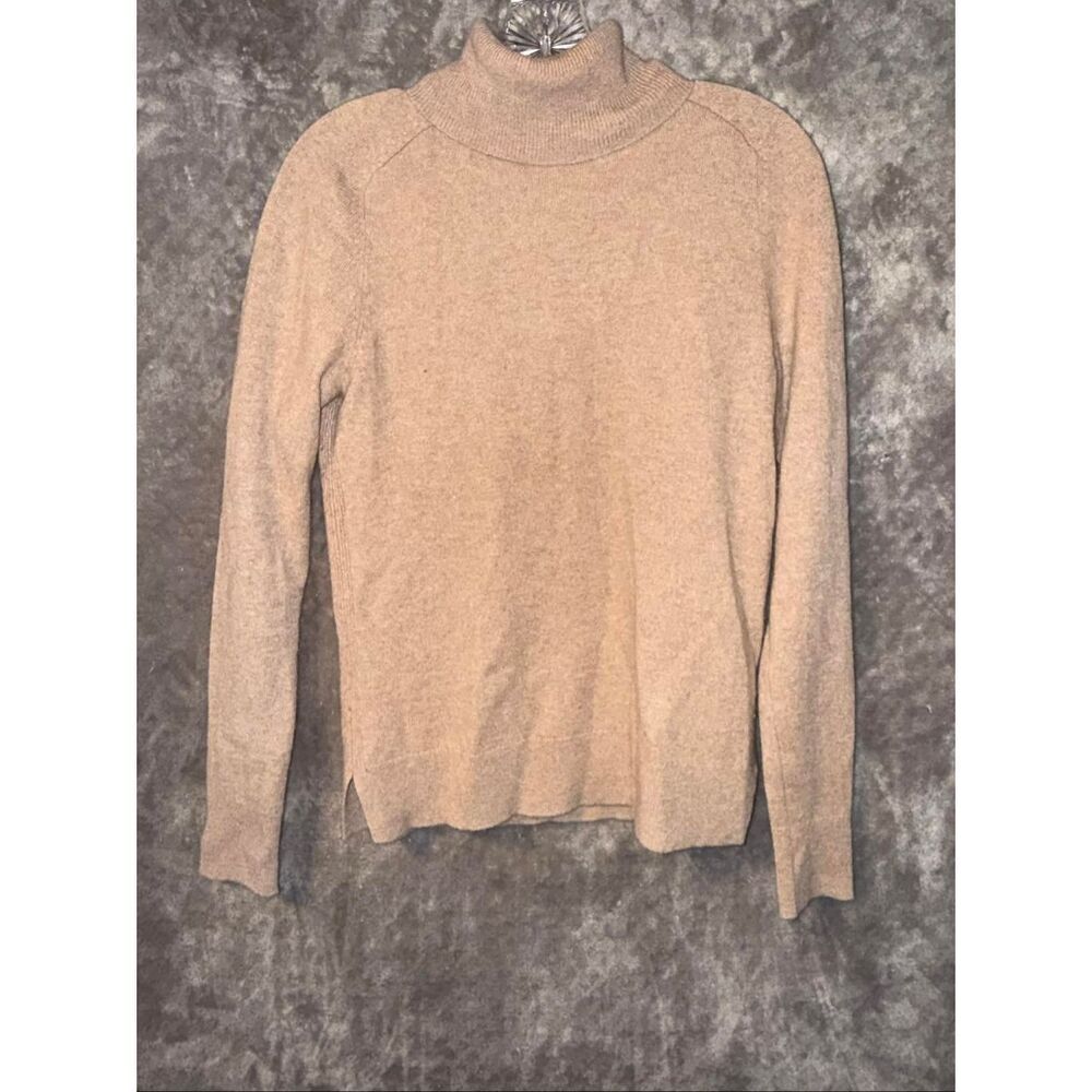 Ann Taylor Tan Turtleneck 100% cashmere  long sleeve pullover sweater Small #750